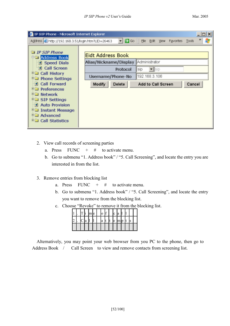 ATL Telecom IP300S User Manual | Page 52 / 100