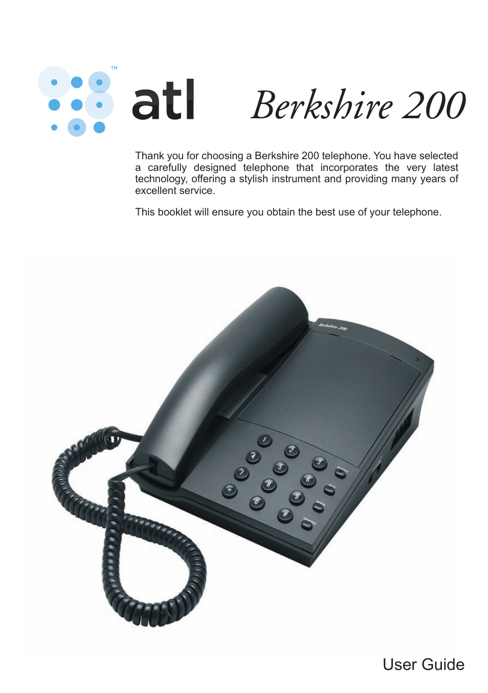ATL Telecom Berkshire 200 User Manual | 4 pages