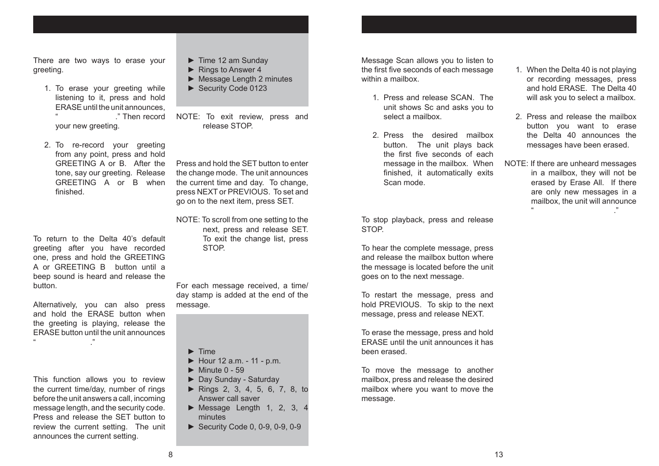 ATL Telecom Delta 40 User Manual | Page 13 / 20
