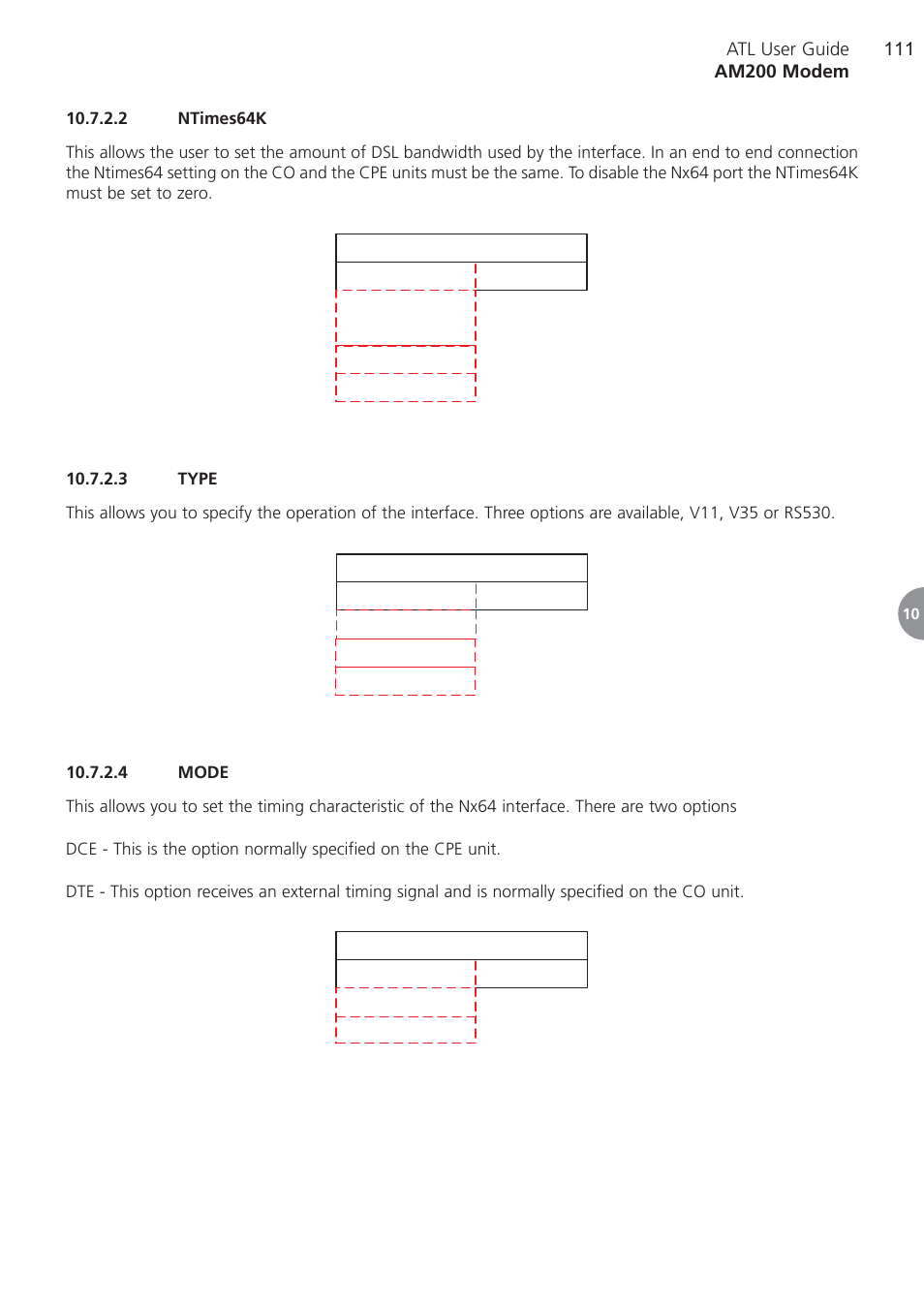 2 ntimes64k, 3 type, 4 mode | Ntimes64k, Type, Mode | ATL Telecom AM200 User Manual | Page 111 / 145