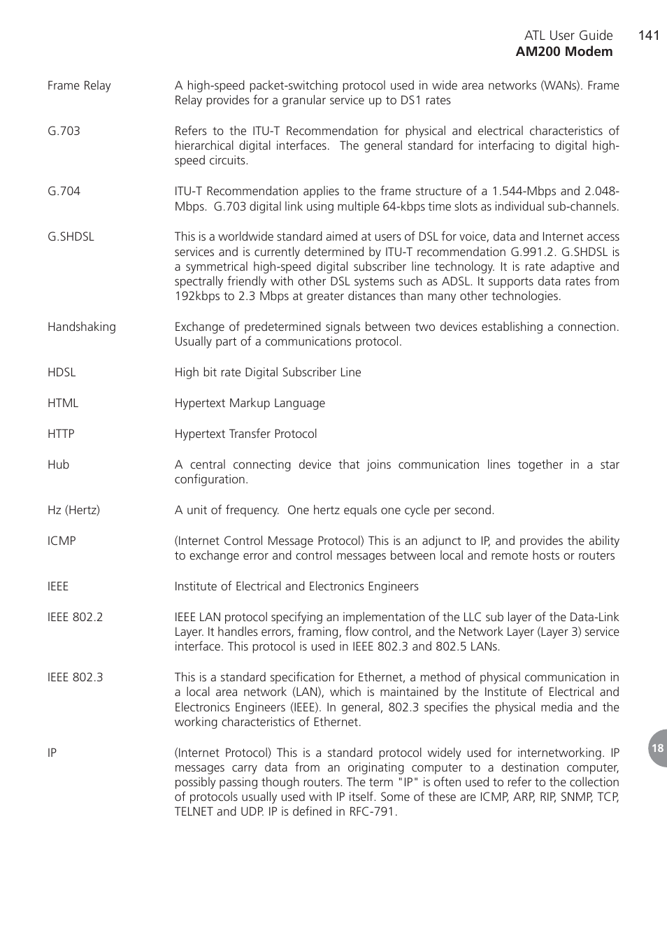 ATL Telecom AM200 User Manual | Page 141 / 145