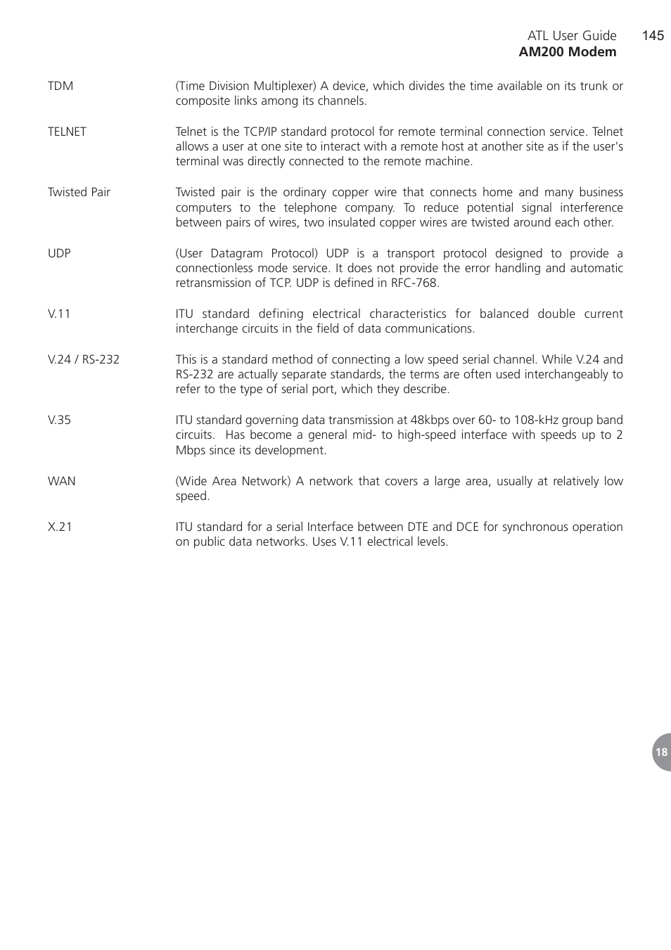 ATL Telecom AM200 User Manual | Page 145 / 145