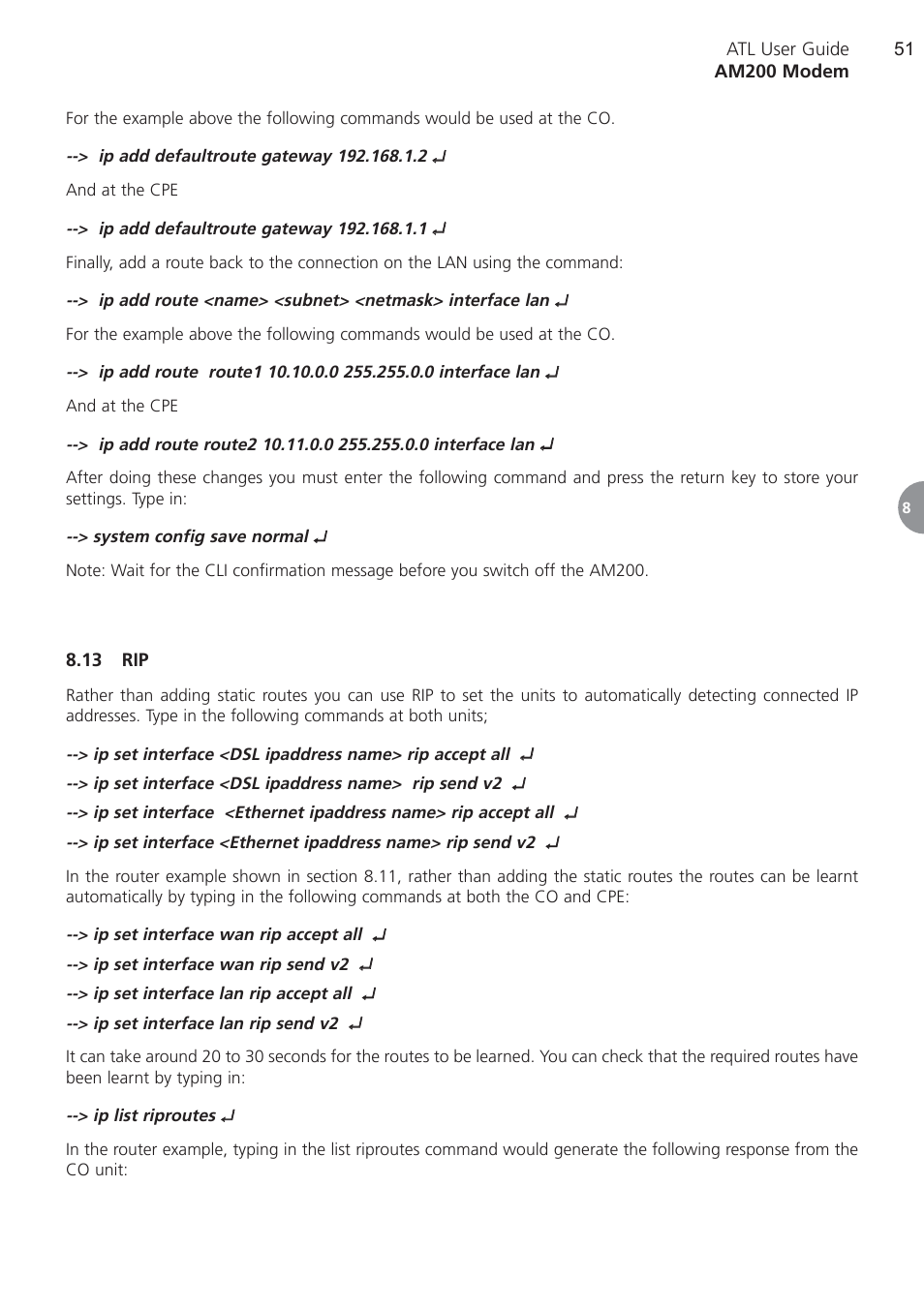 13 rip | ATL Telecom AM200 User Manual | Page 51 / 145