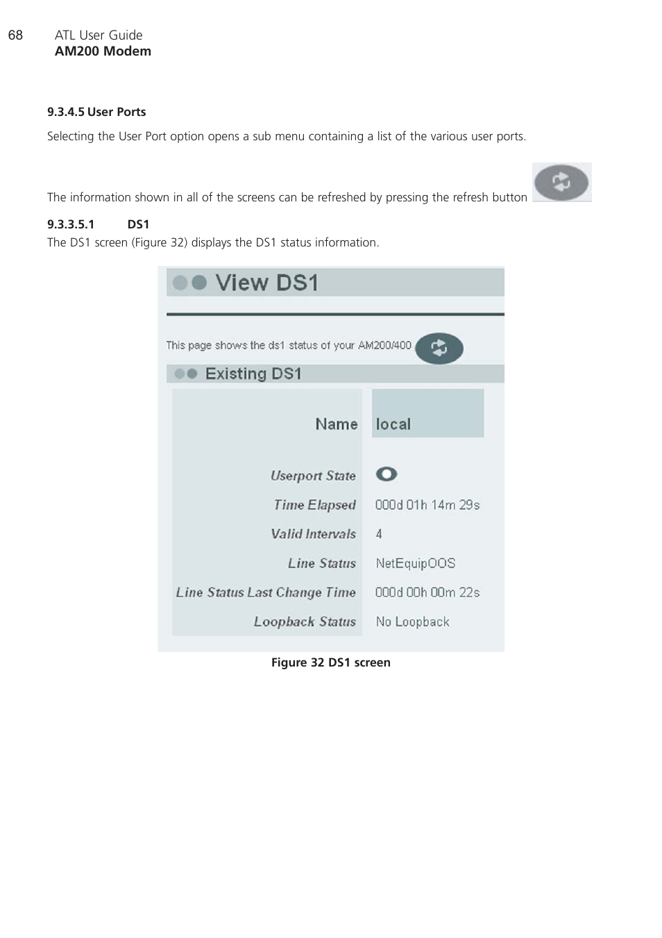 5 user ports, User ports | ATL Telecom AM200 User Manual | Page 68 / 145