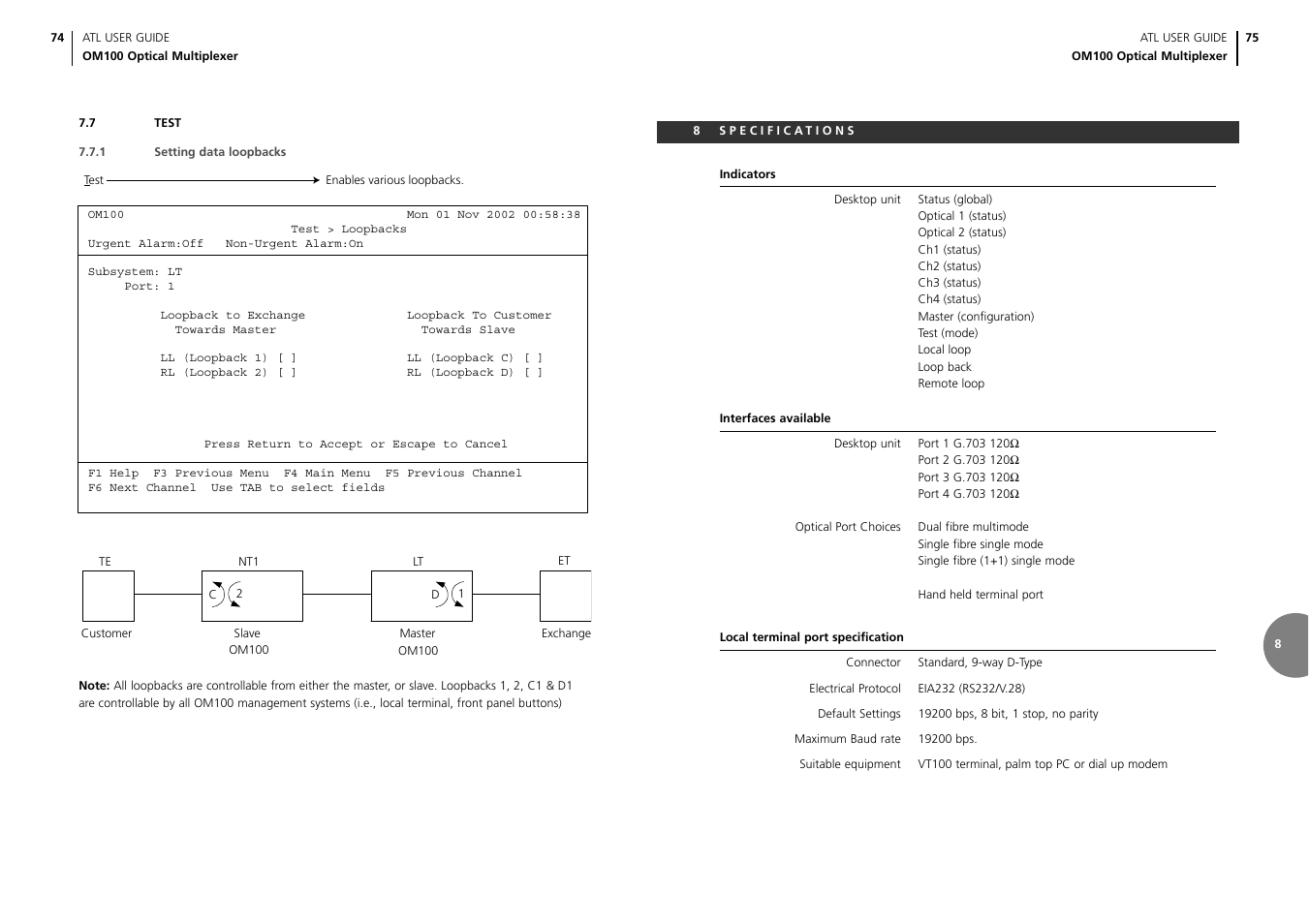 ATL Telecom OM100 User Manual | Page 39 / 46