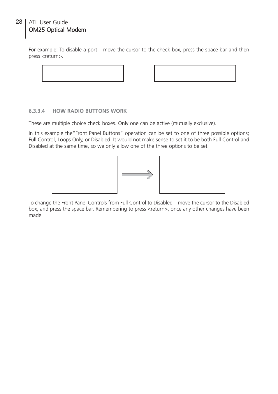 4 how radio buttons work, How radio buttons work | ATL Telecom OM25 User Manual | Page 28 / 63