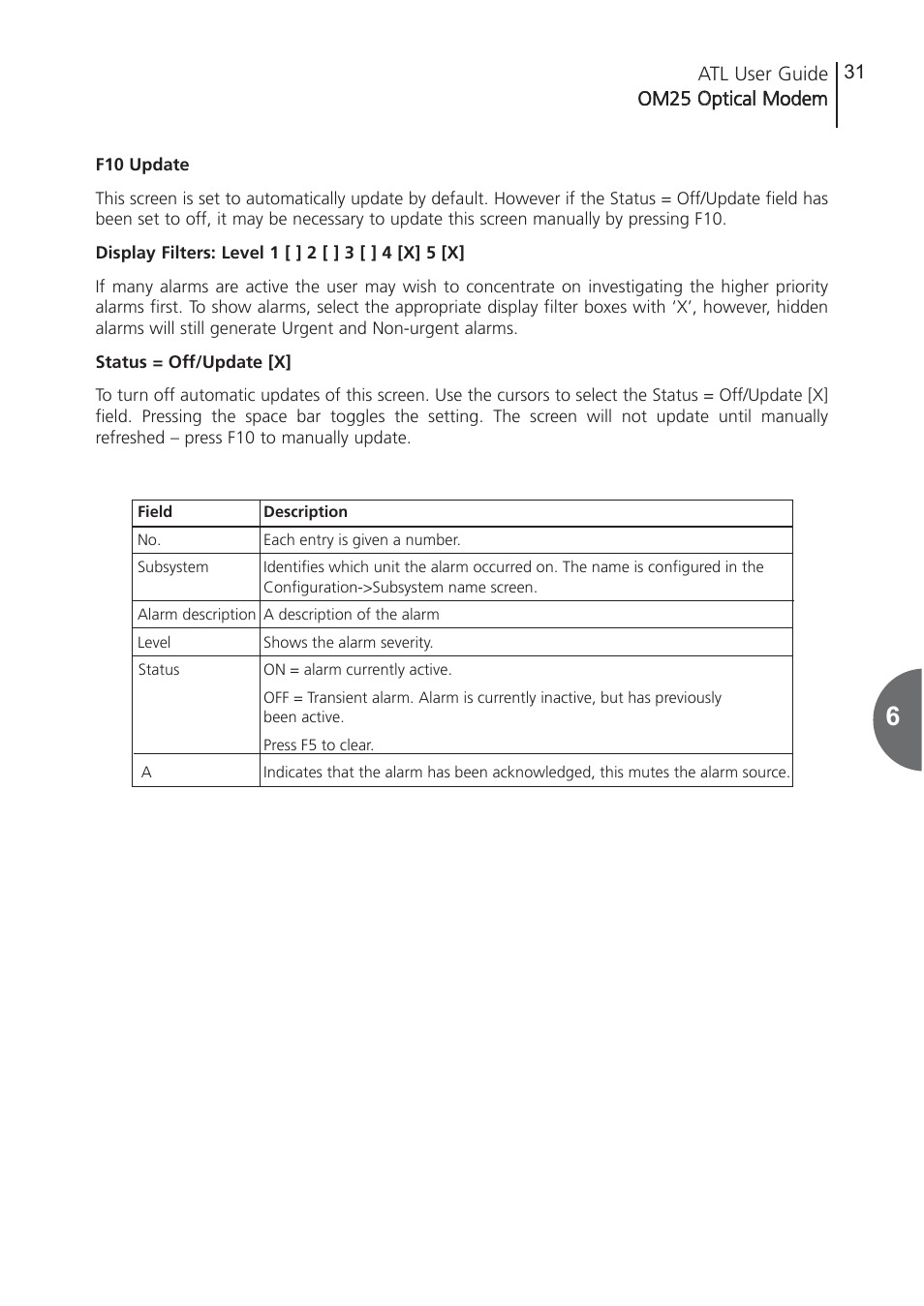 ATL Telecom OM25 User Manual | Page 31 / 63