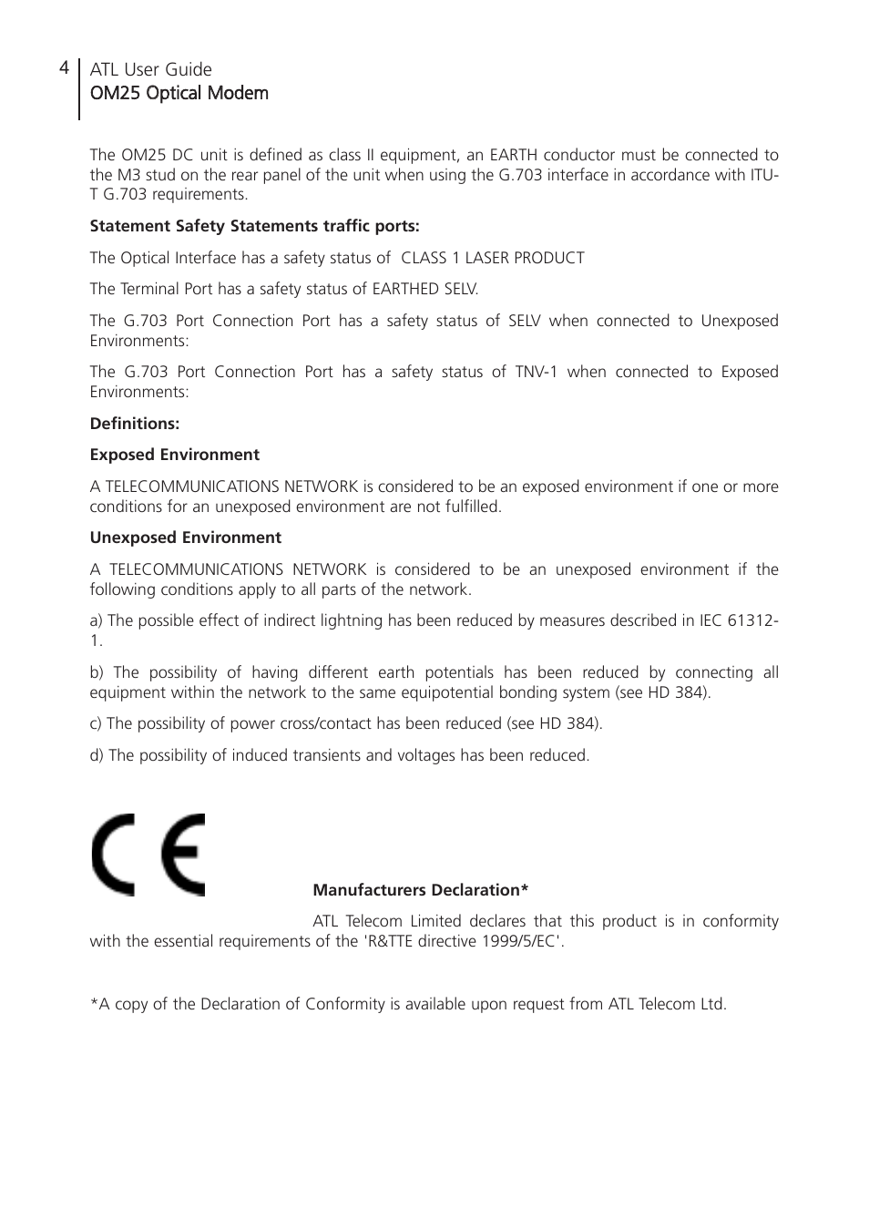 ATL Telecom OM25 User Manual | Page 4 / 63