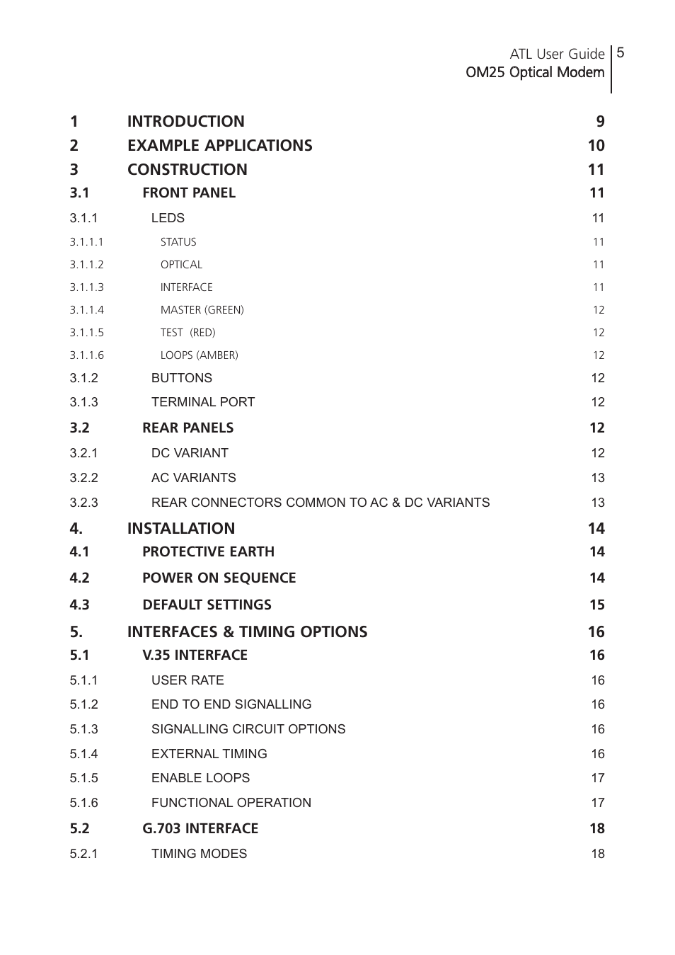 ATL Telecom OM25 User Manual | Page 5 / 63