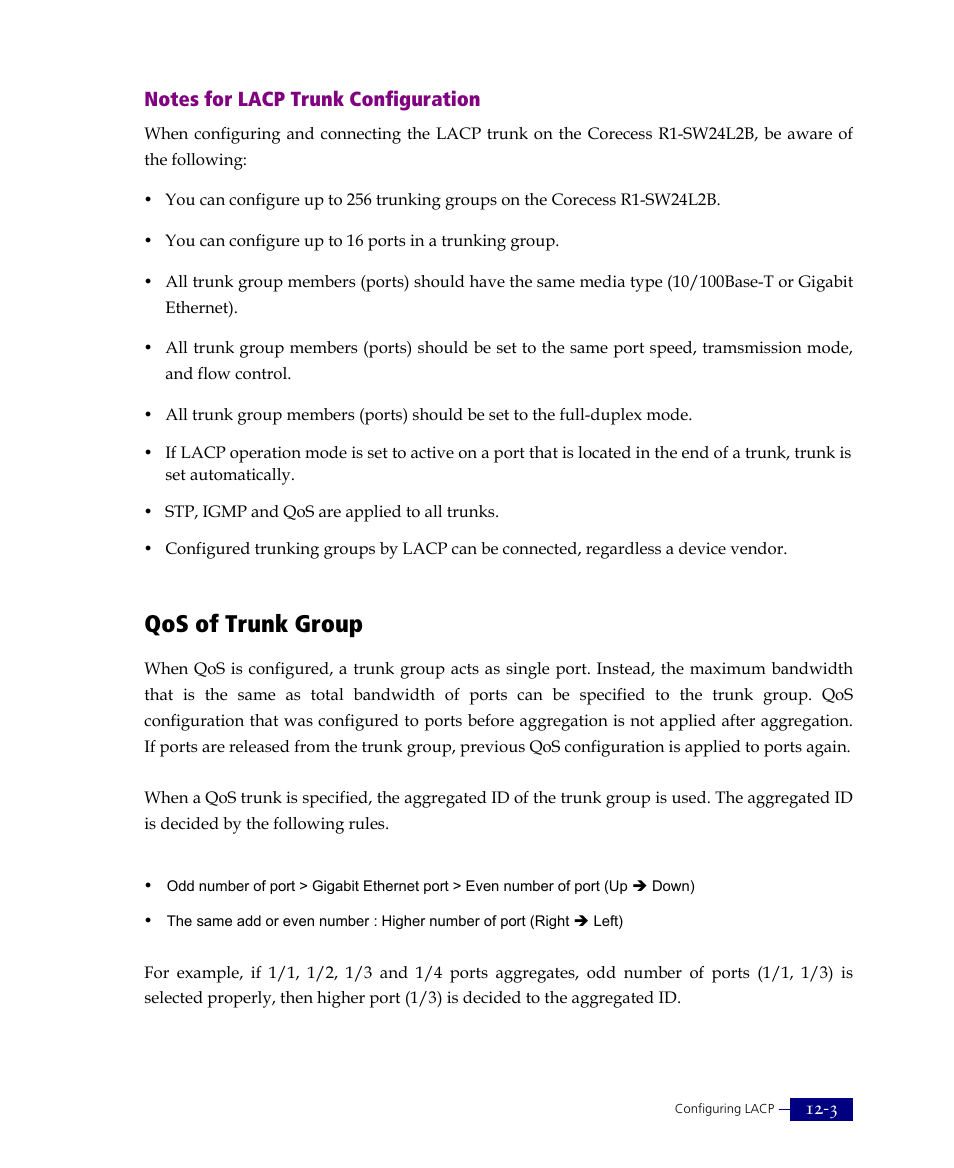 Qos of trunk group | ATL Telecom R1-SW Ethernet Switch User Manual | Page 251 / 300