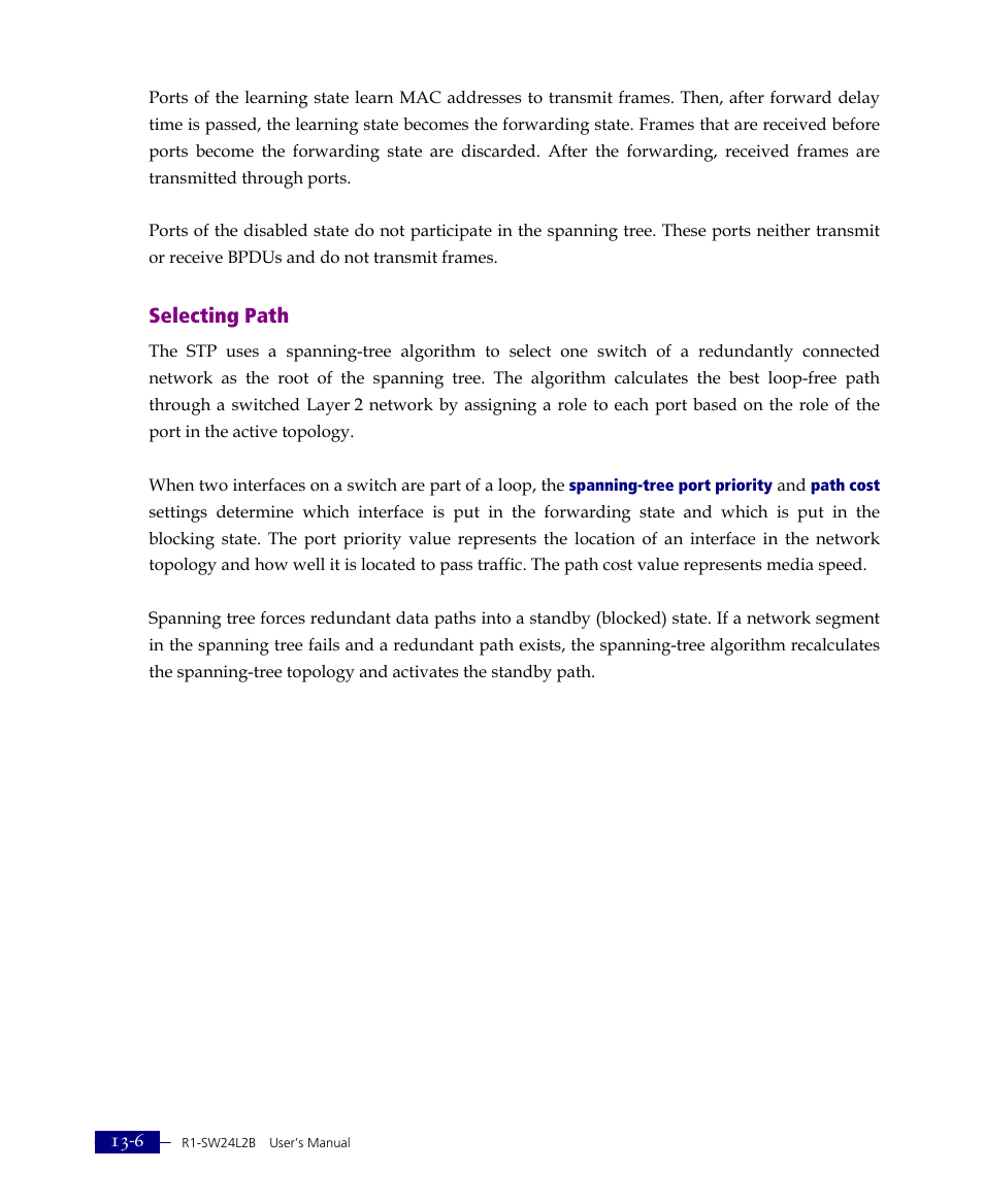 Selecting path | ATL Telecom R1-SW Ethernet Switch User Manual | Page 264 / 300