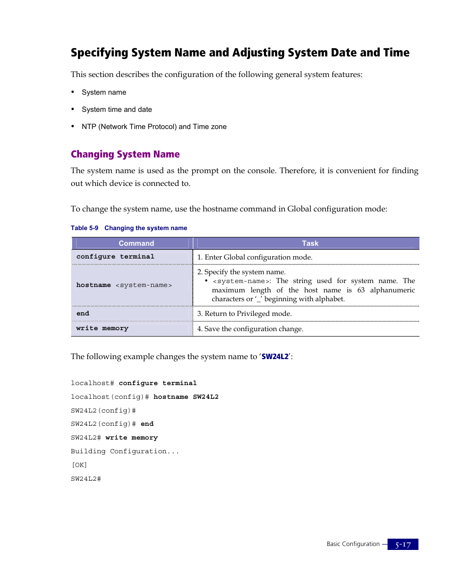 Changing system name | ATL Telecom R1-SW Ethernet Switch User Manual | Page 85 / 300