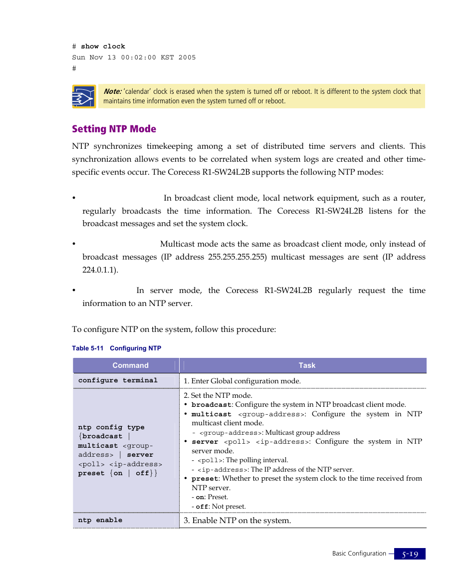 Setting ntp mode | ATL Telecom R1-SW Ethernet Switch User Manual | Page 87 / 300