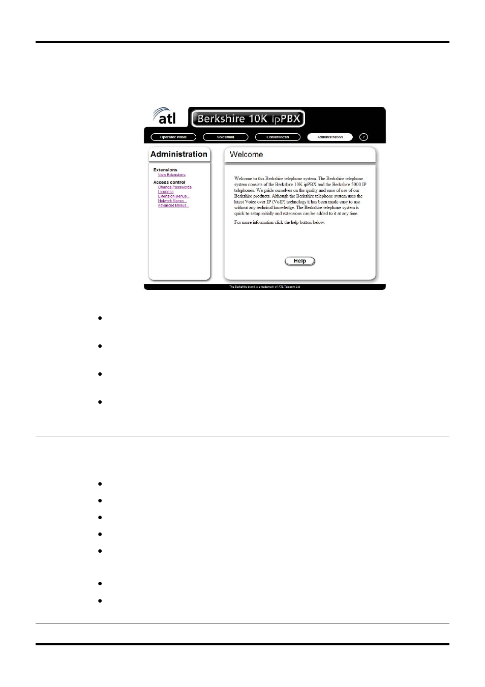 Administration, Extensions | ATL Telecom Berkshire 10k User Manual | Page 23 / 42