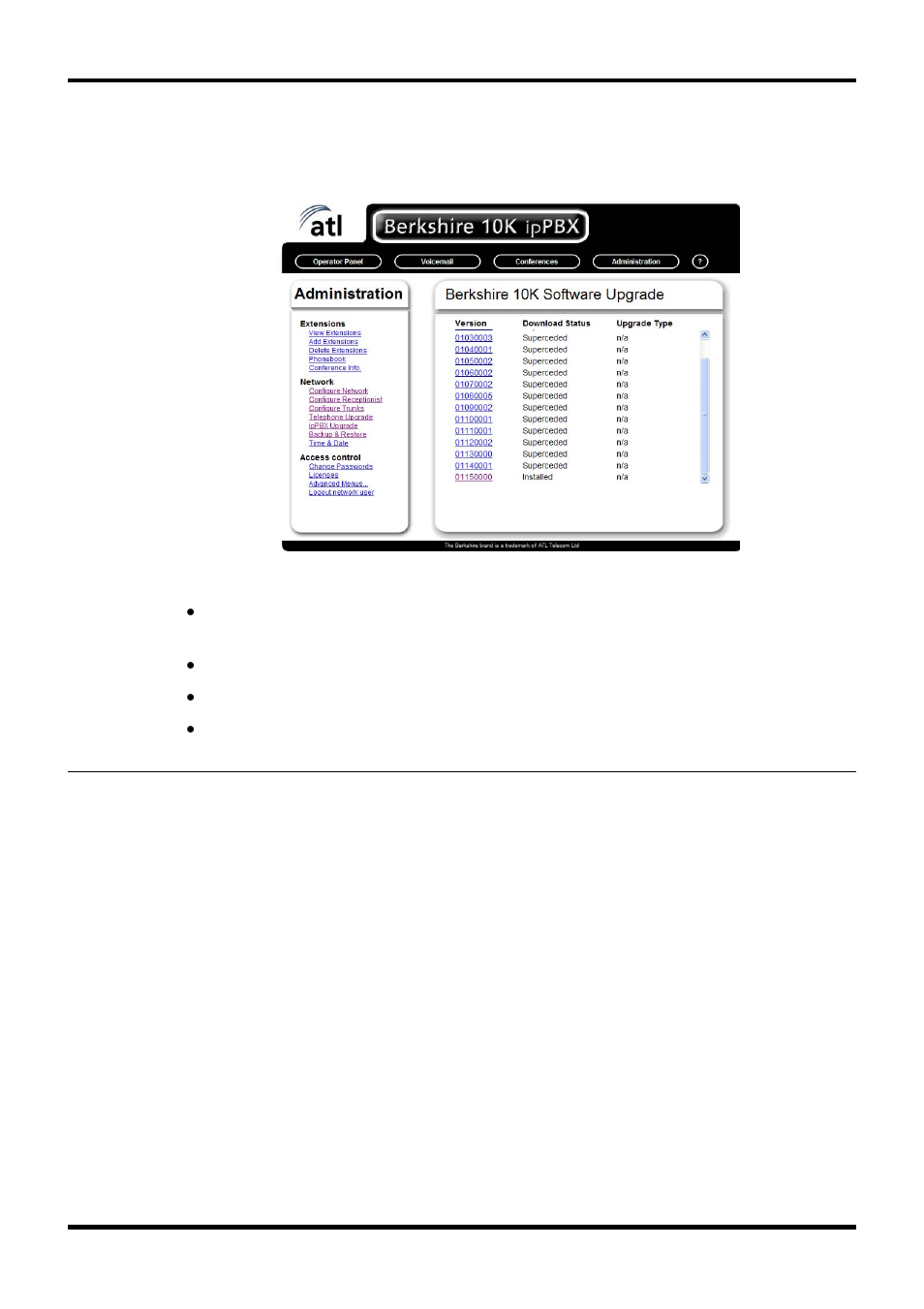 Ippbx upgrade | ATL Telecom Berkshire 10k User Manual | Page 32 / 42