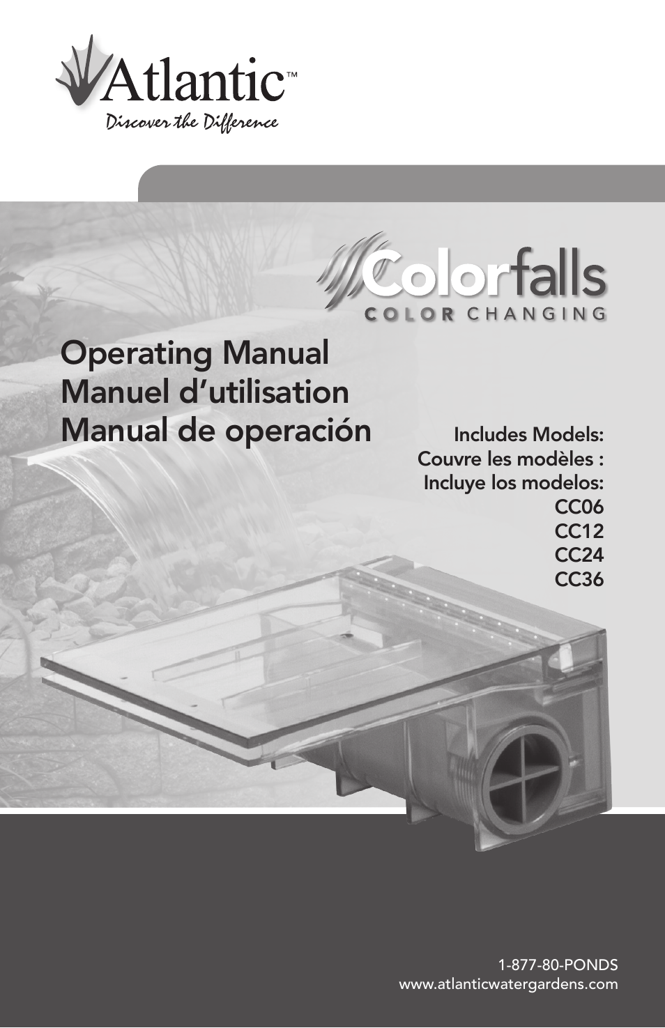 Atlantic Water Gardens 6 Color Changing Colorfalls User Manual | 24 pages