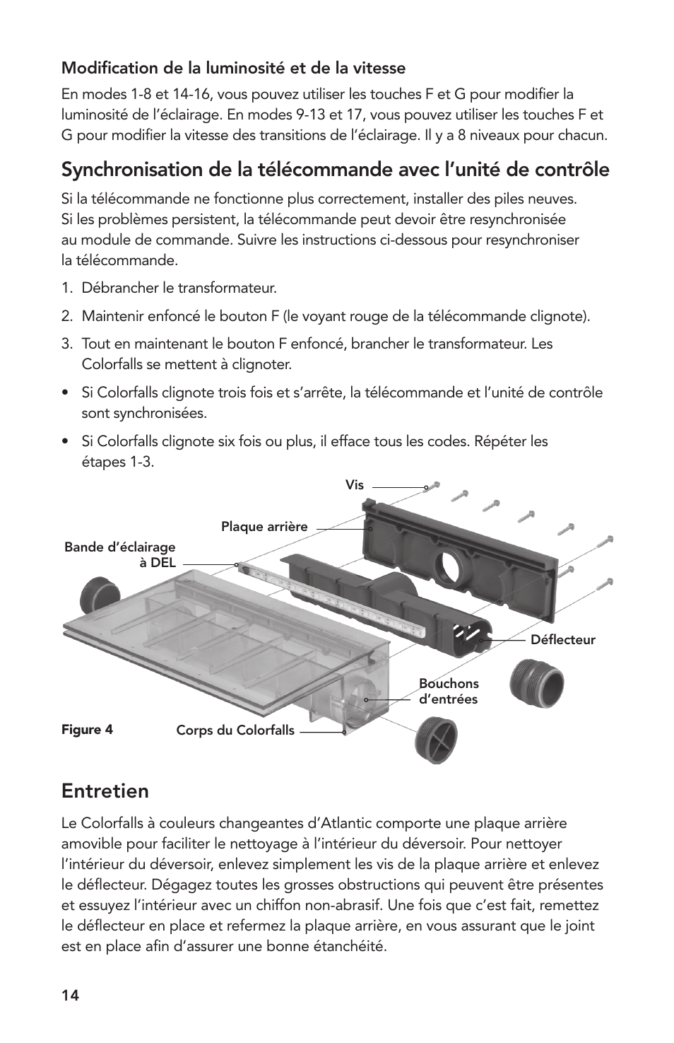 Entretien | Atlantic Water Gardens 6 Color Changing Colorfalls User Manual | Page 14 / 24