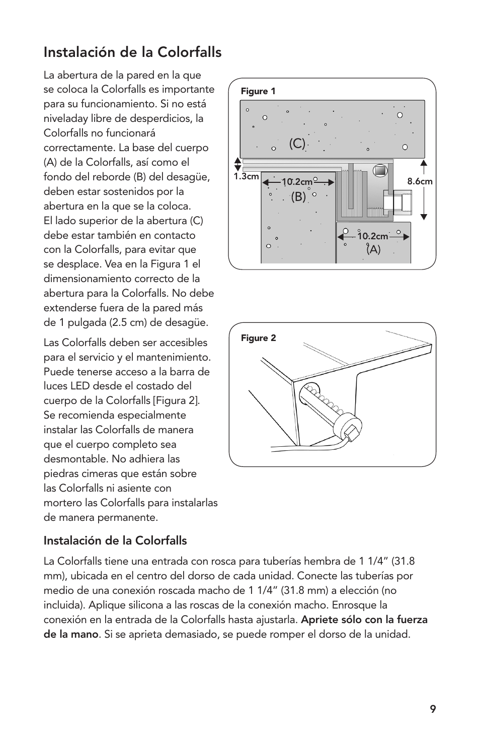 Instalación de la colorfalls | Atlantic Water Gardens 12 Colorfalls User Manual | Page 9 / 12