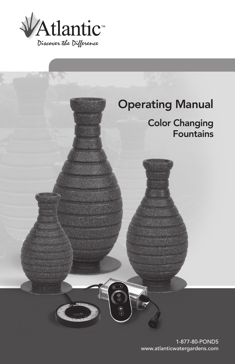 Atlantic Water Gardens 18 Color Changing Vase User Manual | 8 pages