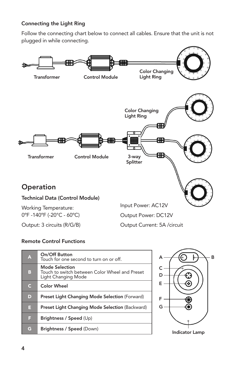 Operation | Atlantic Water Gardens 18 Color Changing Vase User Manual | Page 4 / 8