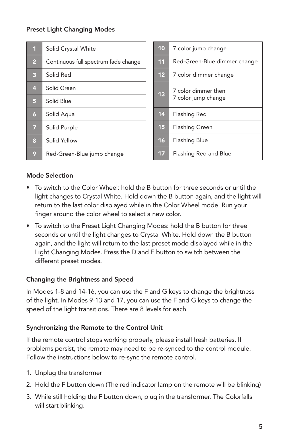 Atlantic Water Gardens 18 Color Changing Vase User Manual | Page 5 / 8