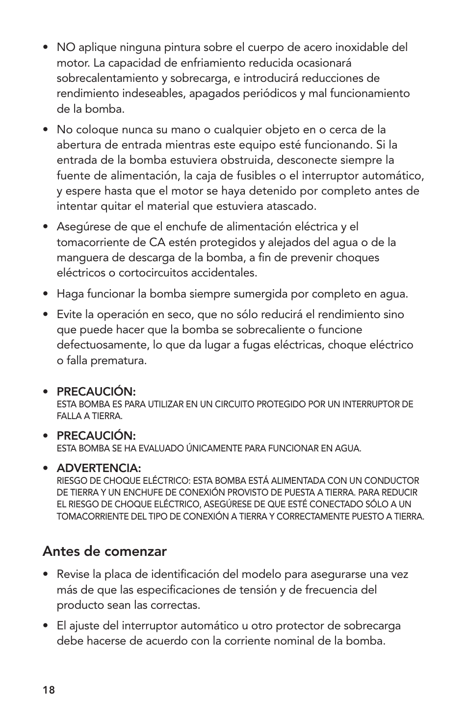 Antes de comenzar | Atlantic Water Gardens PAF-20 User Manual | Page 18 / 24