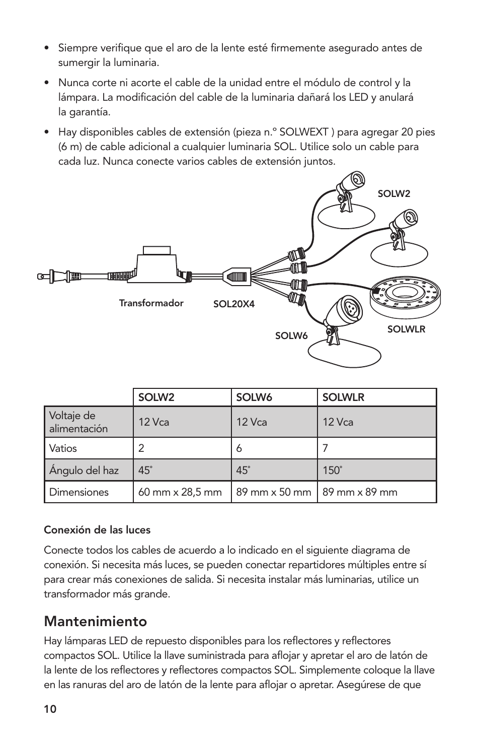 Mantenimiento | Atlantic Water Gardens SOLW2 User Manual | Page 10 / 12