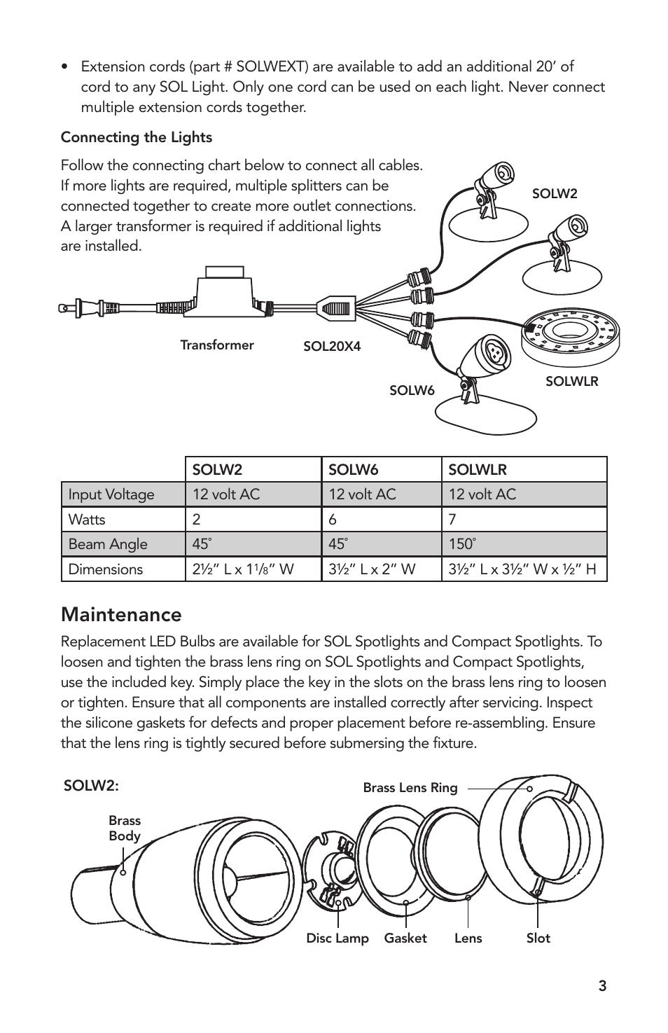 Maintenance | Atlantic Water Gardens SOLW2 User Manual | Page 3 / 12