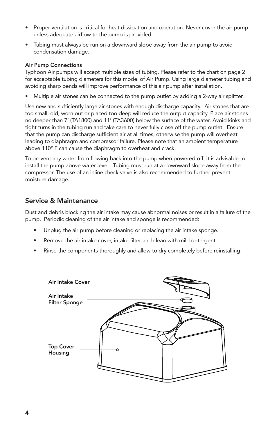 Service & maintenance | Atlantic Water Gardens TA1800 User Manual | Page 4 / 20