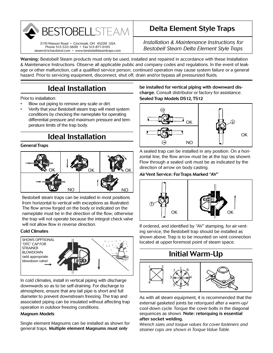 Bestobell Steam TS22 Series User Manual | 4 pages