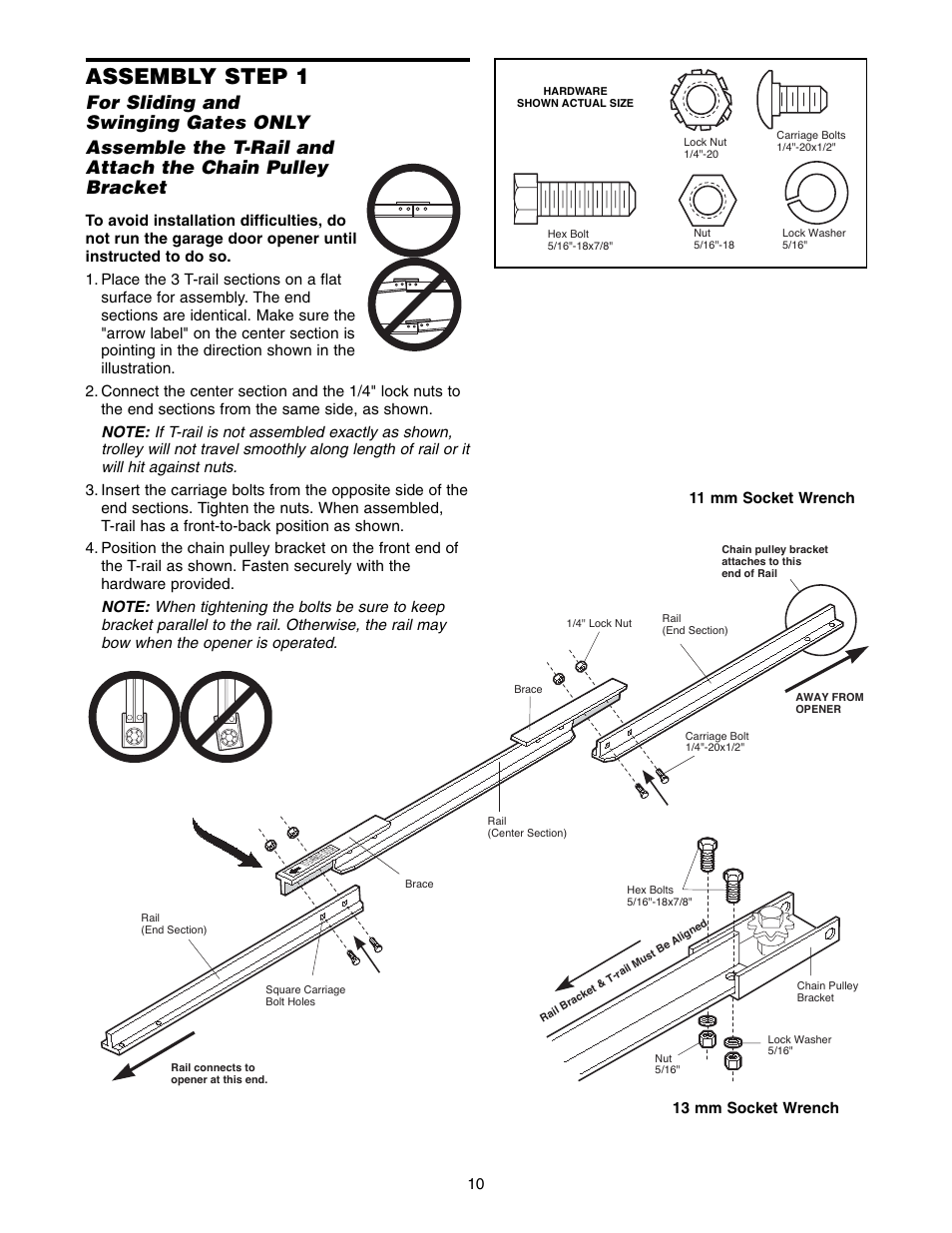 Assembly step 1 | Chamberlain 1220E FS2 User Manual | Page 10 / 80