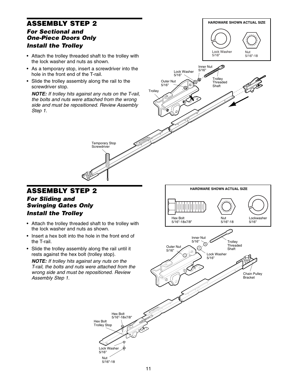Assembly step 2 | Chamberlain 1220E FS2 User Manual | Page 11 / 80