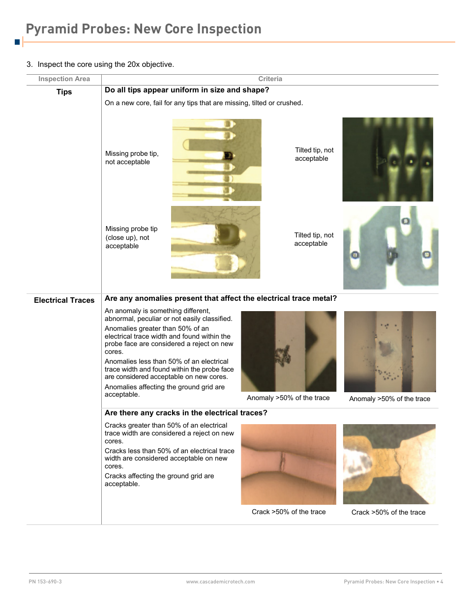 Pyramid probes: new core inspection | Cascade Microtech Pyramid Probes User Manual | Page 4 / 10