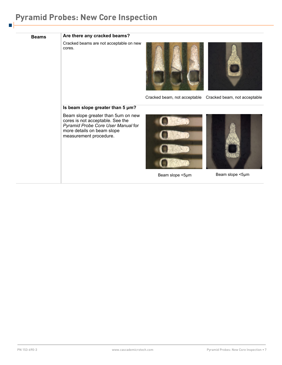 Pyramid probes: new core inspection | Cascade Microtech Pyramid Probes User Manual | Page 7 / 10