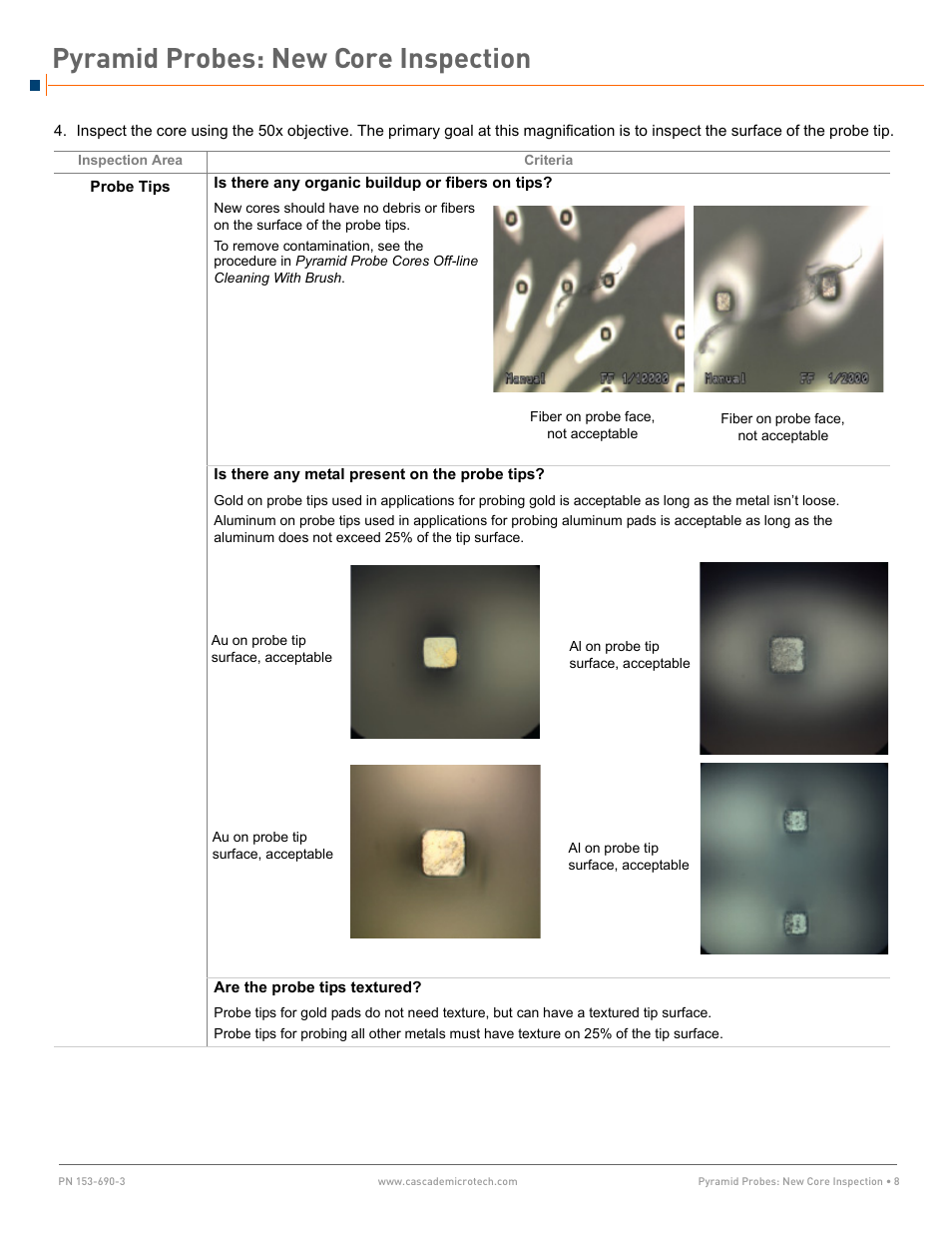 Pyramid probes: new core inspection | Cascade Microtech Pyramid Probes User Manual | Page 8 / 10