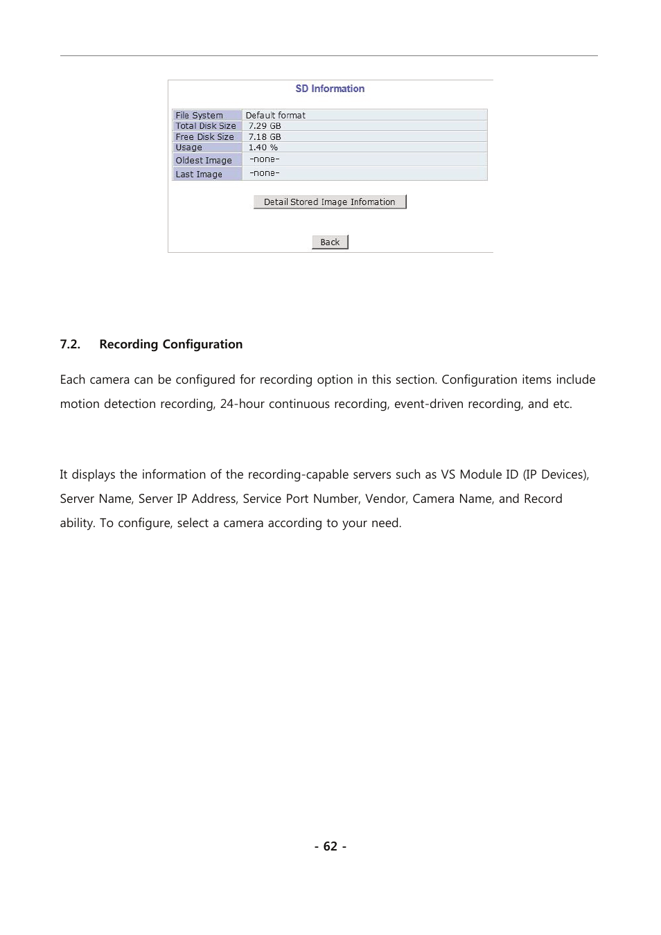 Recording configuration | Eneo PXC-2080CS User Manual | Page 117 / 141