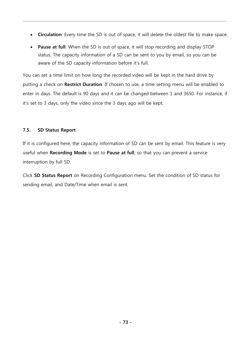 Sd status report | Eneo PXC-2080CS User Manual | Page 128 / 141