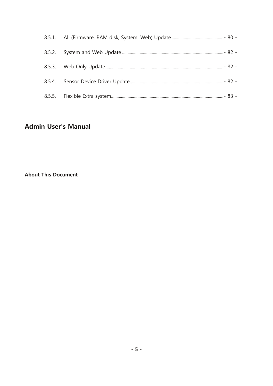 Admin menu of server s, Admin user’s manual | Eneo PXC-2080CS User Manual | Page 60 / 141