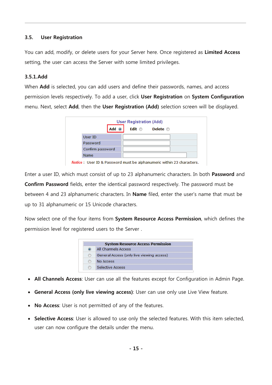 User registration | Eneo PXC-2080CS User Manual | Page 70 / 141