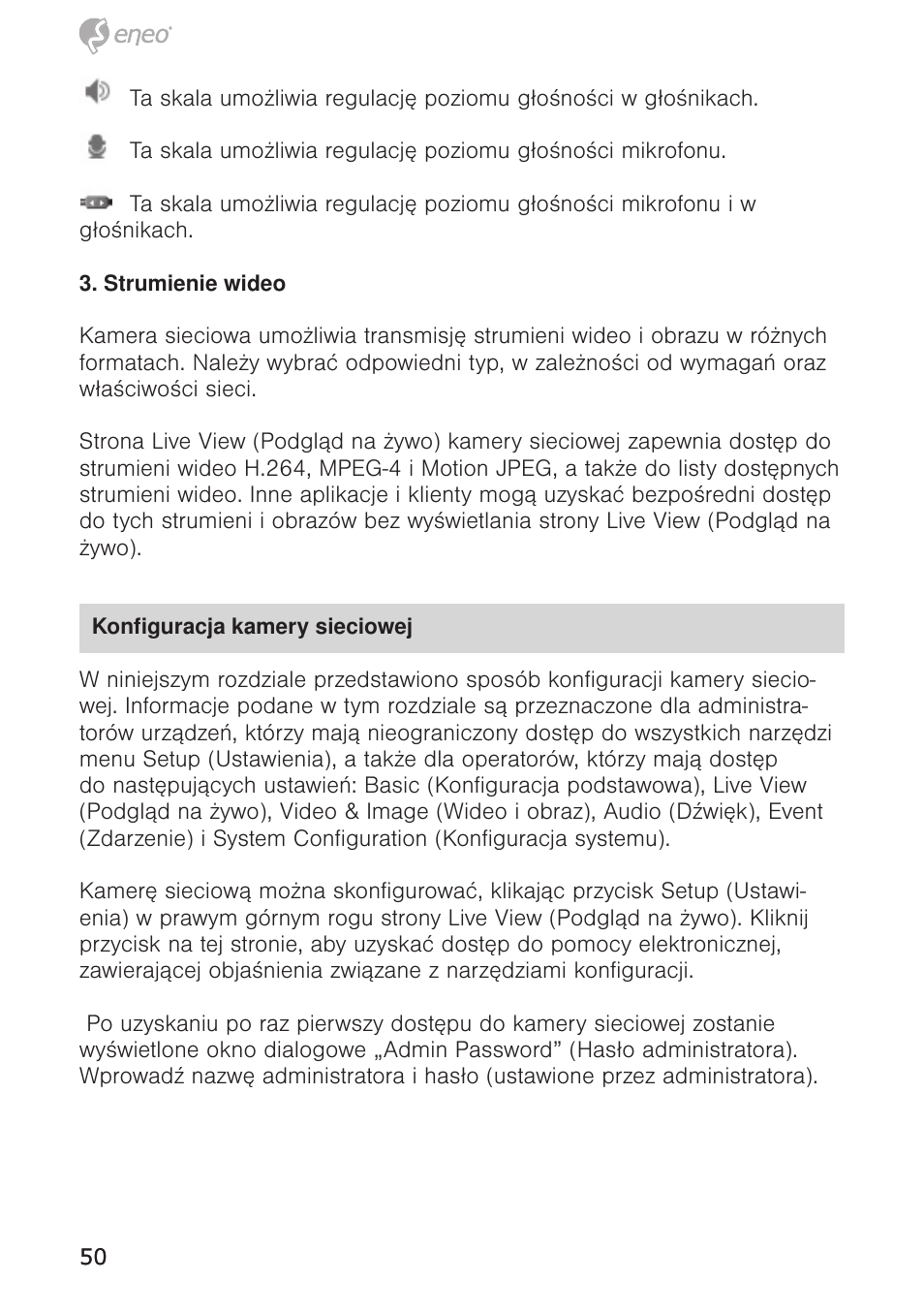 Eneo NXC-1404F03W User Manual | Page 50 / 68