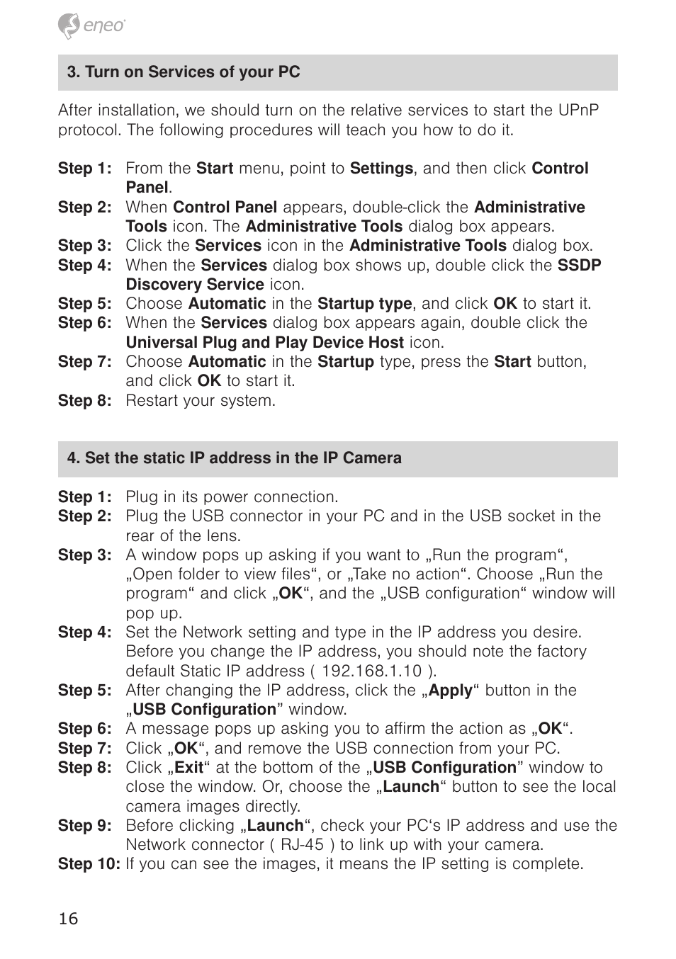 Eneo GXC-1720M User Manual | Page 16 / 48