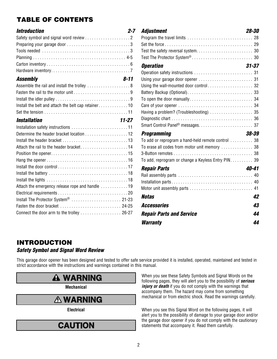 Chamberlain WHISPER DRIVE HD900D User Manual | Page 2 / 88