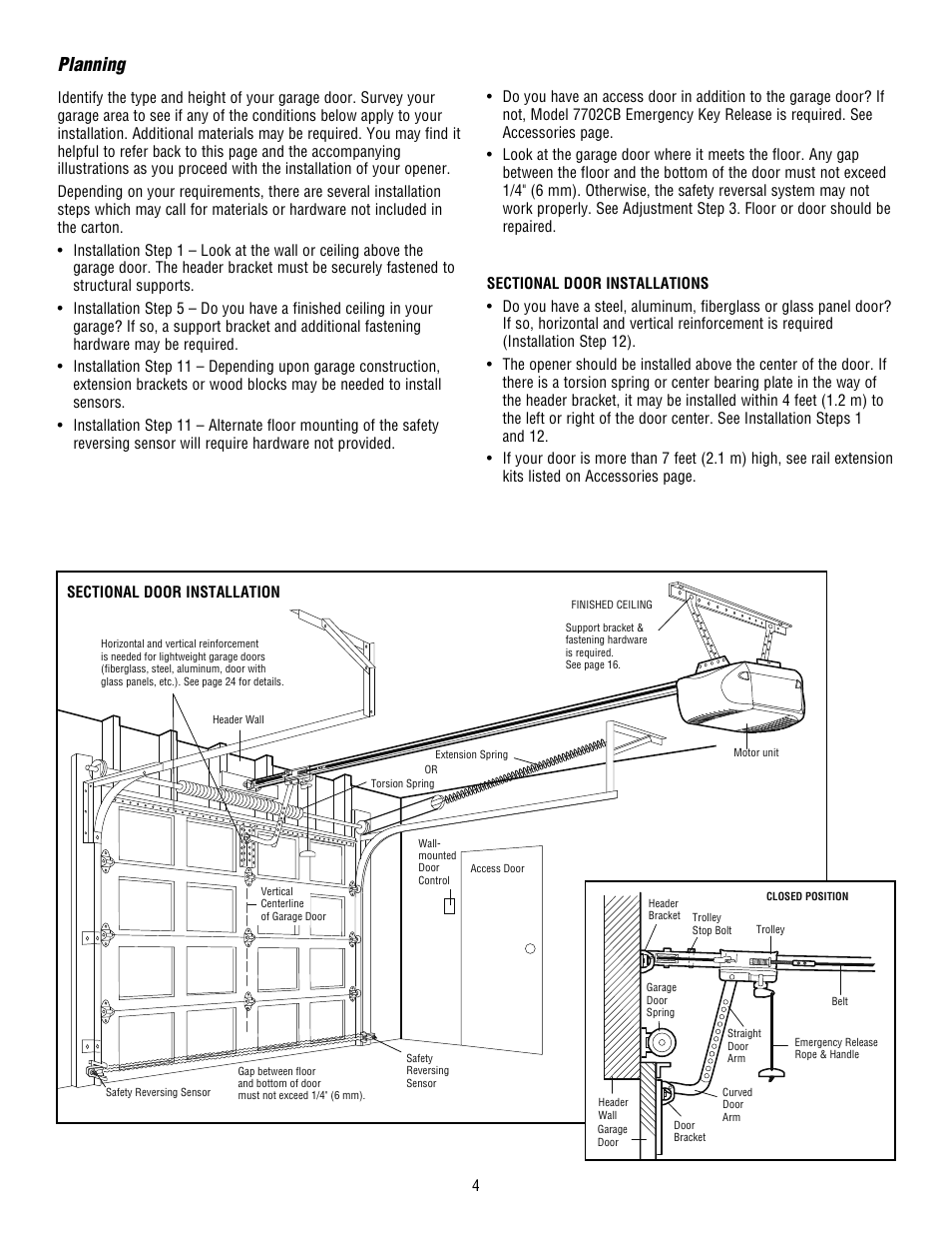 Planning | Chamberlain WHISPER DRIVE HD900D User Manual | Page 4 / 88