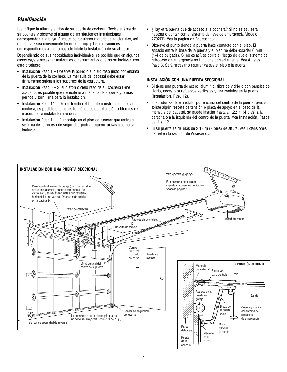 Planificación | Chamberlain WHISPER DRIVE HD900D User Manual | Page 48 / 88