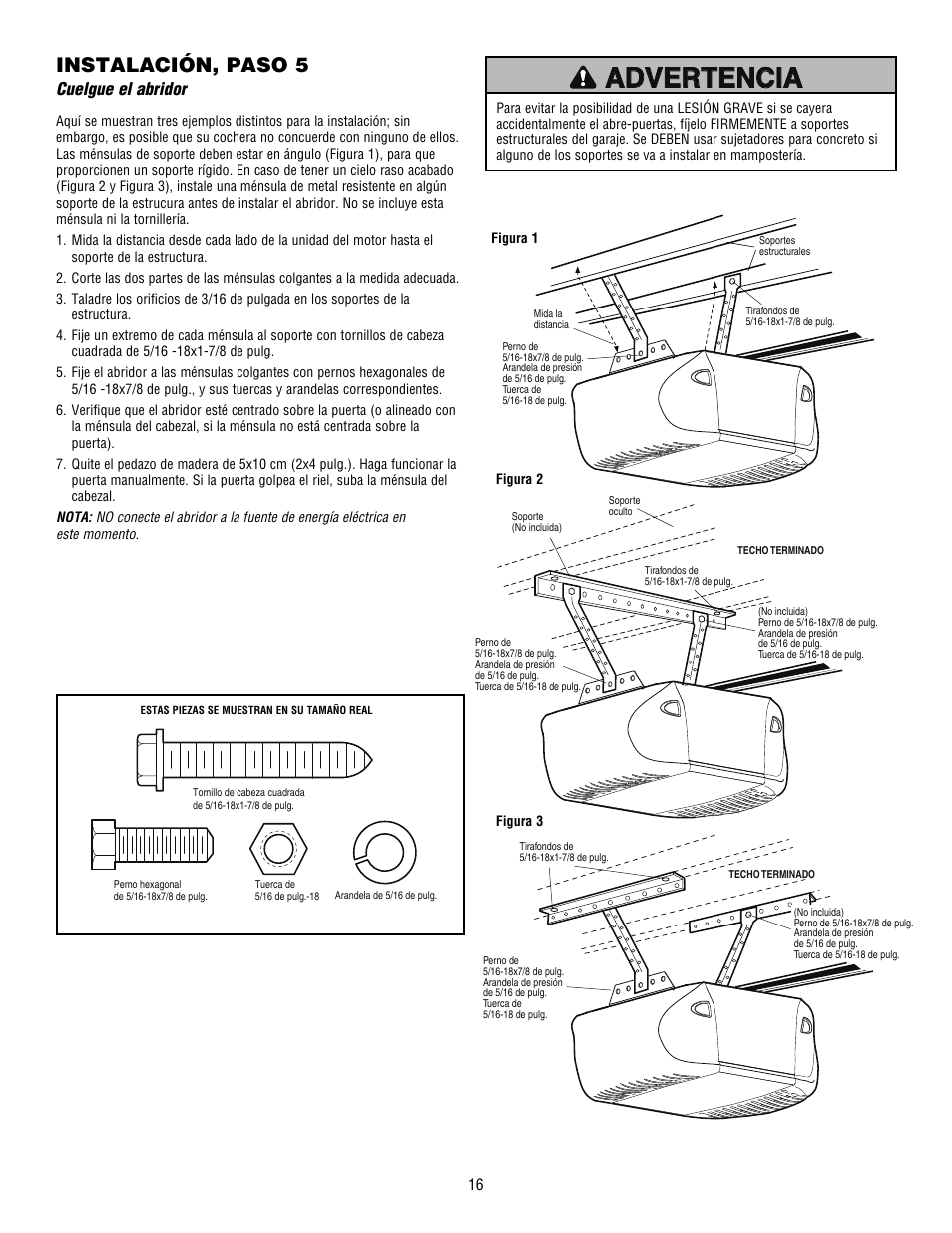 Instalación, paso 5 | Chamberlain WHISPER DRIVE HD900D User Manual | Page 60 / 88
