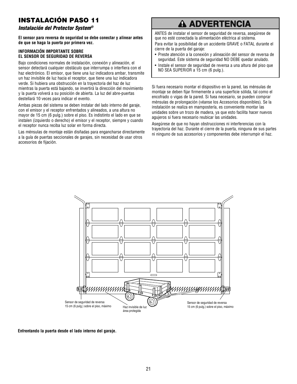 Instalación paso 11 | Chamberlain WHISPER DRIVE HD900D User Manual | Page 65 / 88