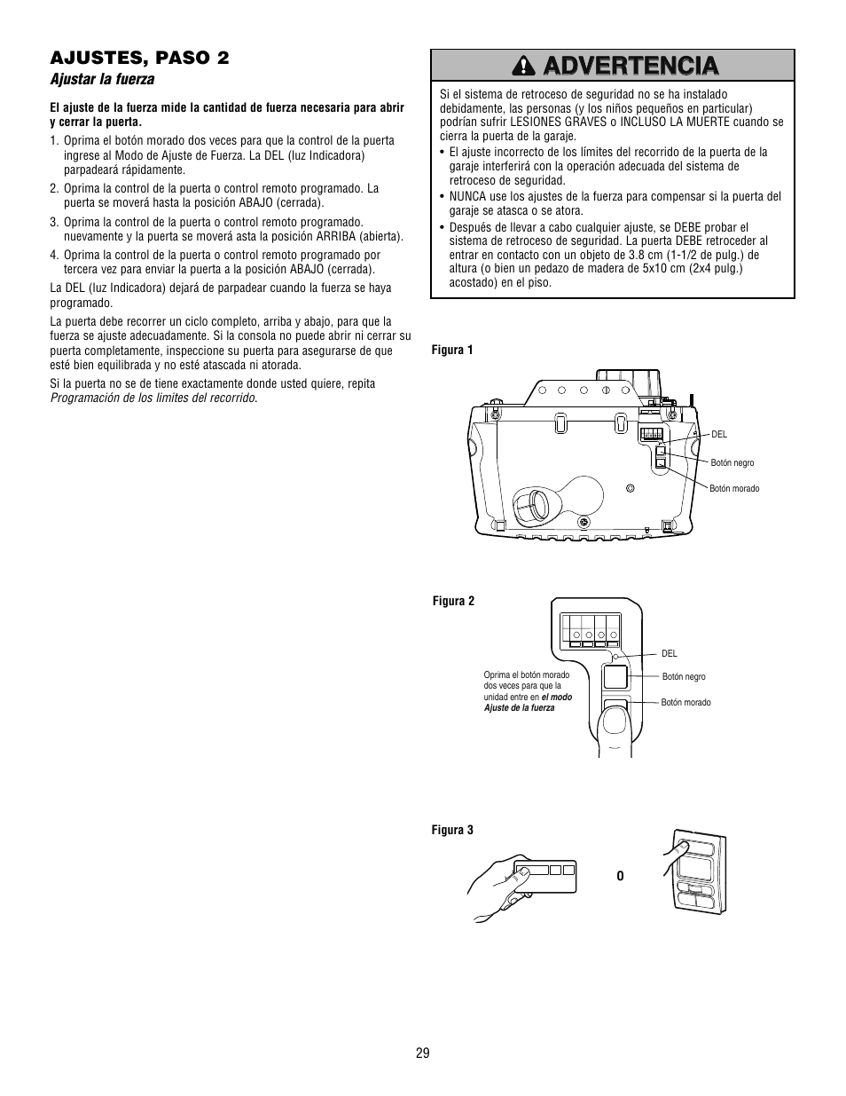 Ajustes, paso 2 | Chamberlain WHISPER DRIVE HD900D User Manual | Page 73 / 88
