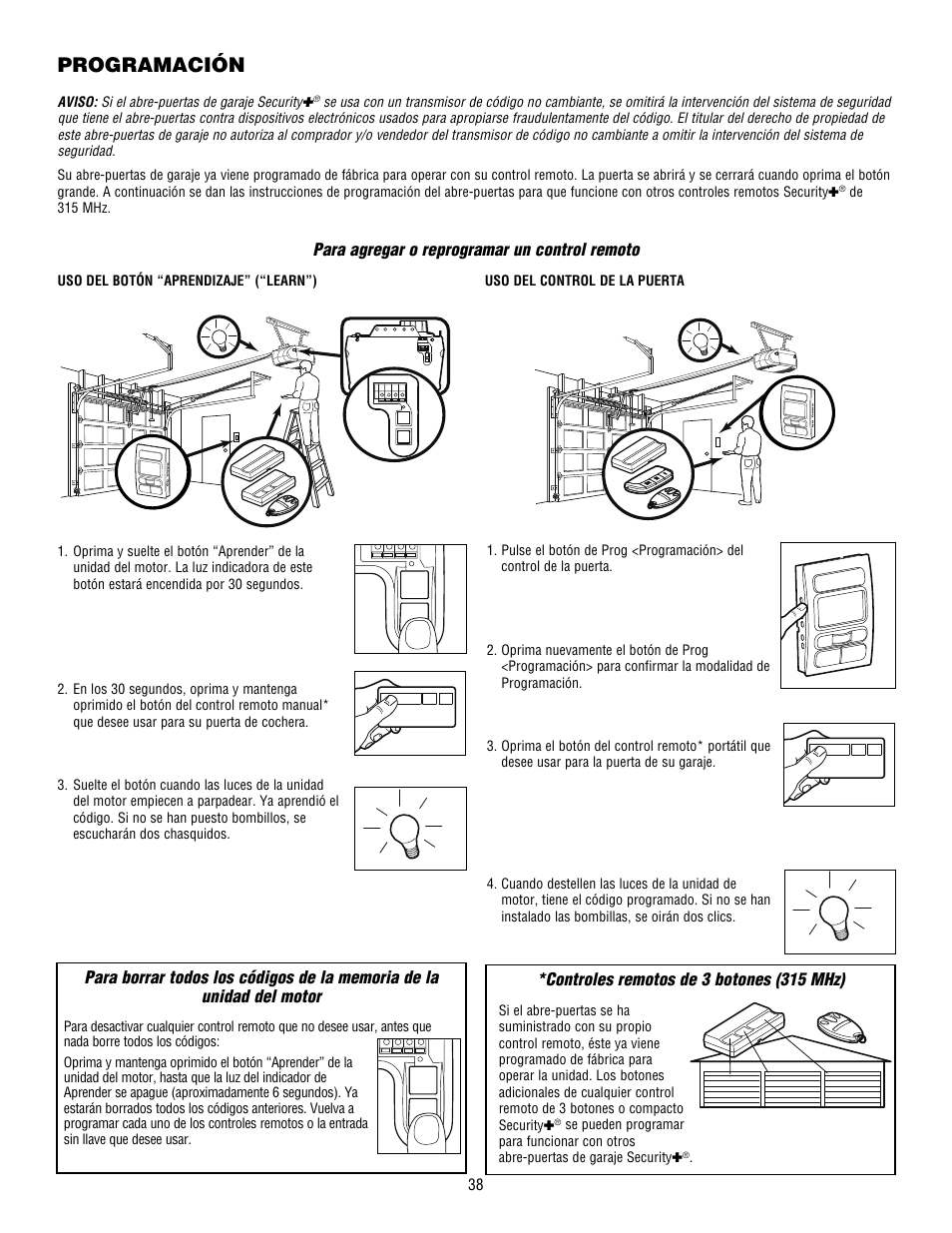 Programación | Chamberlain WHISPER DRIVE HD900D User Manual | Page 82 / 88