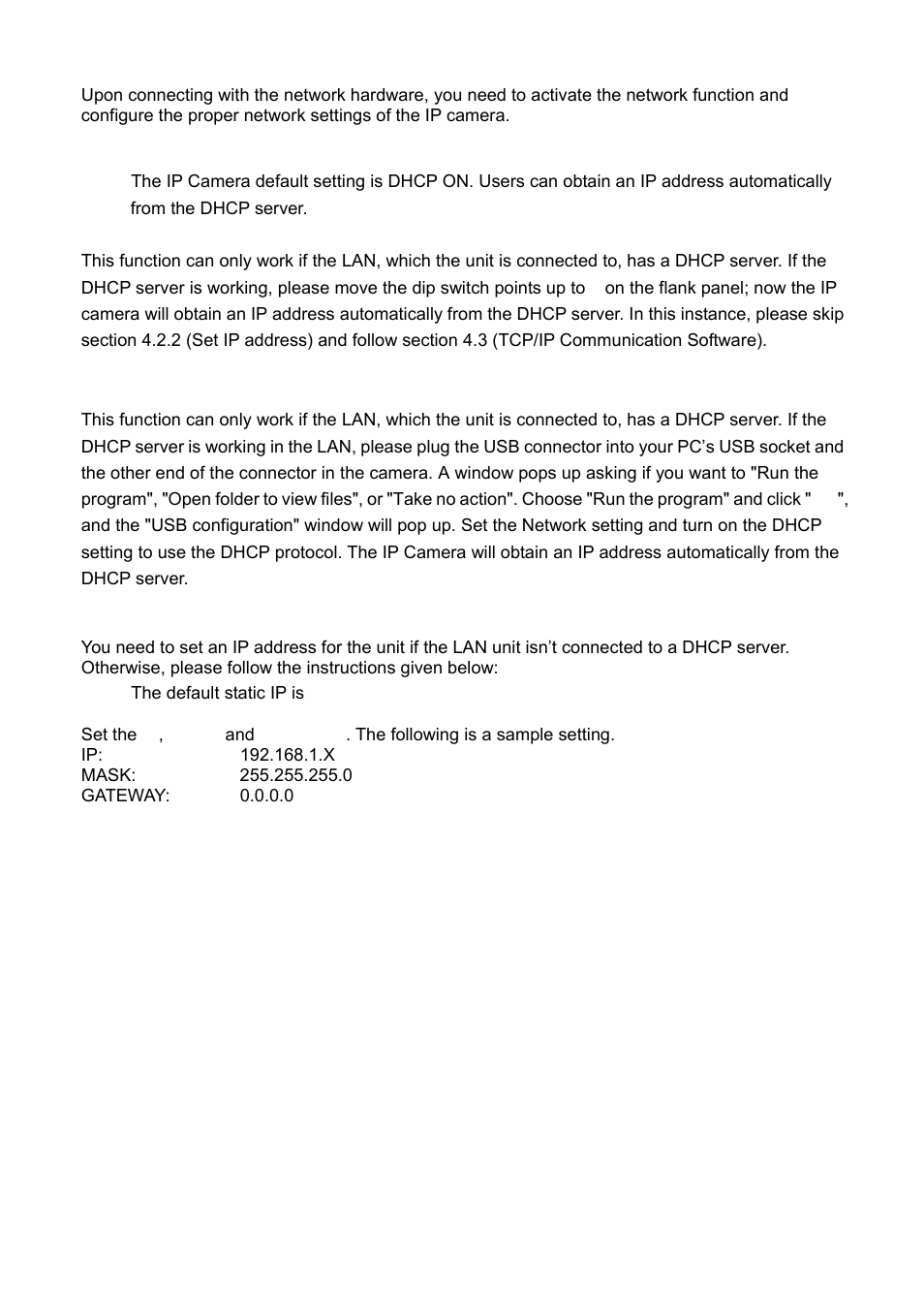 Onfigure, Ip c, Amera | Etwork, Ettings, 1 enable dhcp function, 2 set ip address | Eneo GXC-1720M User Manual | Page 25 / 114