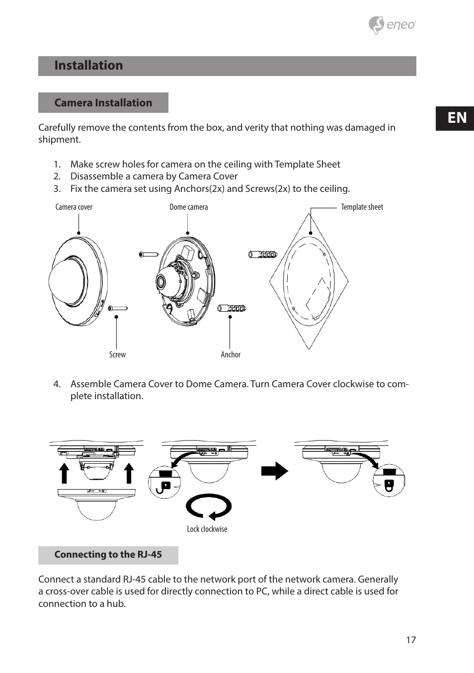 Installation | Eneo NXD-880F37P User Manual | Page 17 / 40